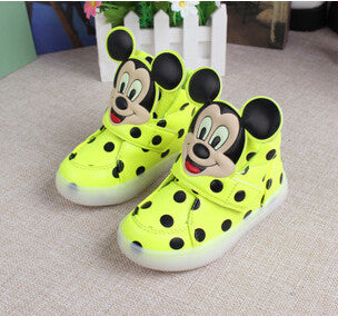 Fashion boys girls luminous sneaker Minnie children flashing kids led lighting child casual shoes