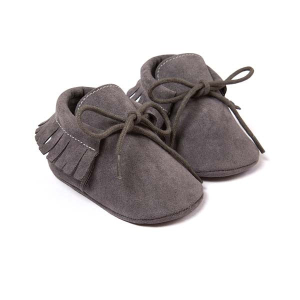 PU Suede Leather Newborn Baby Boy Girl Moccasins Soft Moccs Shoes Bebe Fringe Soft Soled Non-slip Footwear Crib Lace-up Shoe