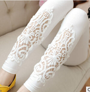 leggings 2017 new quality size S- 7xl women leggings thin hollow thin lace leggings solid pants plus size 7xl 6xl 5xl