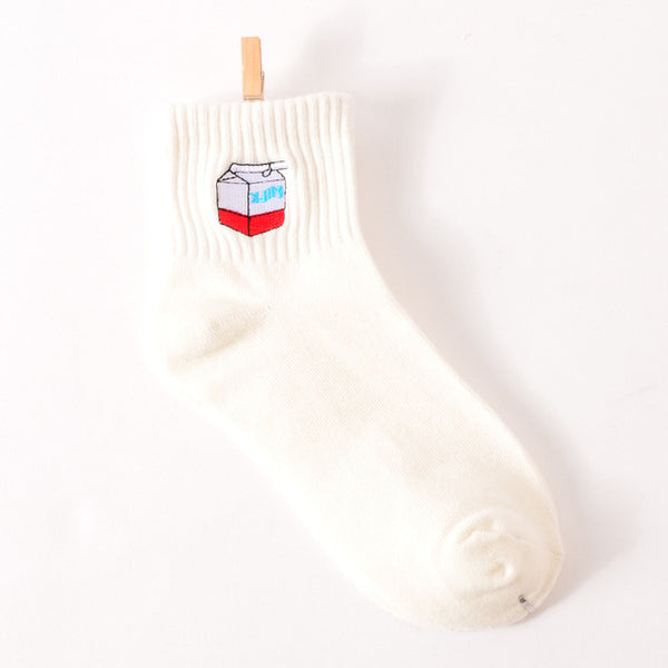 35-40 Unisex Cotton Harajuku Socks for Women Men Ulzzang Calcetines Black White Japanese Socks