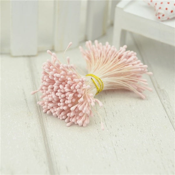 410pcs 1mm Matte Double Heads Mini Flower Stamen Pistil Wedding Decoration Scrapbooking DIY Artificial Pearl Cards Cakes Flowers