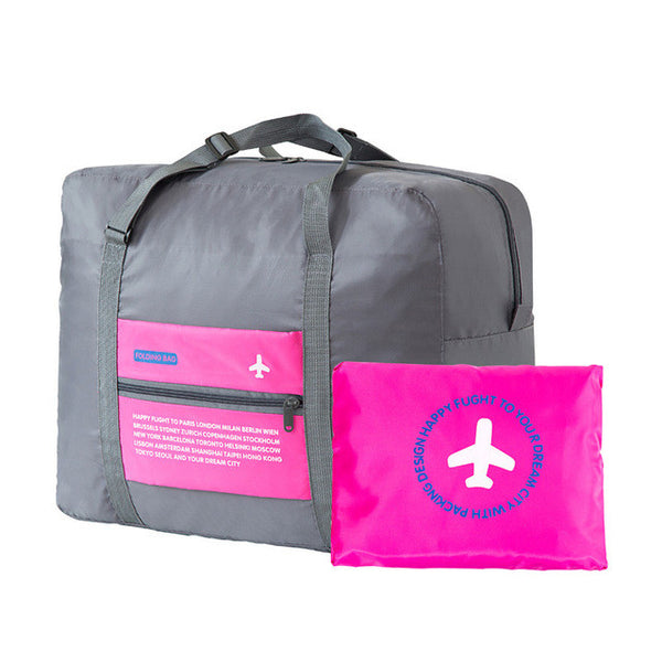Fashion Women Travel Luggage Bag Big Capacity Folding Carry-on Duffle Bag Foldable Nylon Zipper WaterProof Travel Portable Bag