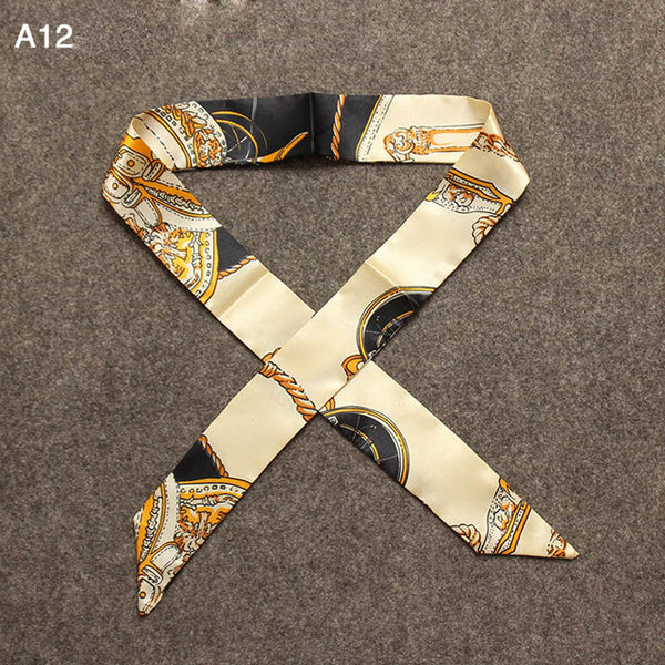 New Small Silk Twilly Scarf Ribbon Hair Band Bags Handle Decoration Bow Tie Multifunction Ribbon For Women Fashion High Quality