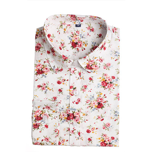 Vintage Women Shirts Long Sleeves Cotton Blouses Turn Down Collar Floral Shirts Blusas Femininas Fashion Women Shirt Tops