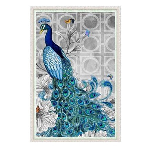 32*45cm 5D Diamond Embroidery DIY Beautiful Blue Peacock Pictures Diamond Mosaic Needlework Cross Stitch Kits Home Decor Canvas