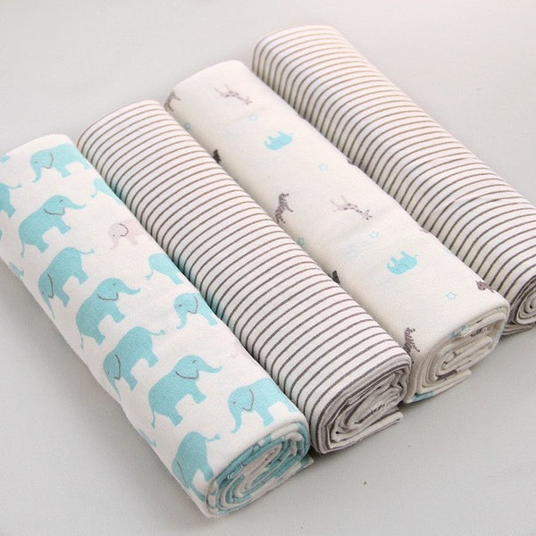 Free shipping 4Pcs/Pack 100% cotton supersoft flannel receiving baby blanket swaddle baby bedsheet 76*76CM baby blankets newborn