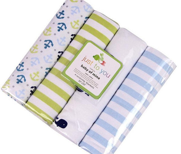 Free shipping 4Pcs/Pack 100% cotton supersoft flannel receiving baby blanket swaddle baby bedsheet 76*76CM baby blankets newborn