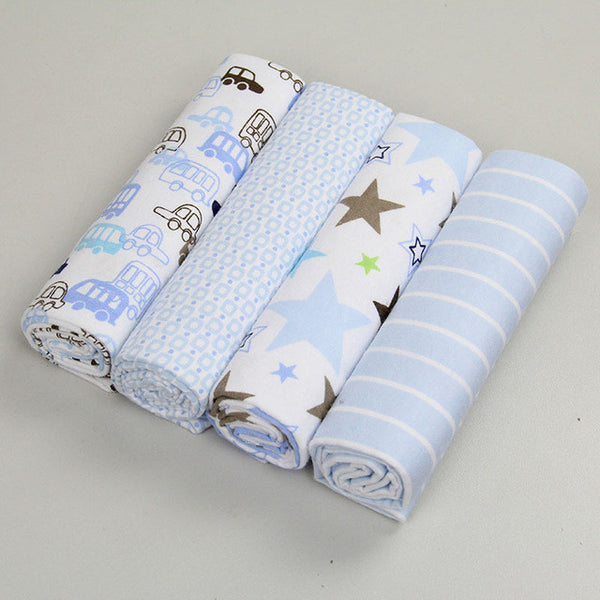 Free shipping 4Pcs/Pack 100% cotton supersoft flannel receiving baby blanket swaddle baby bedsheet 76*76CM baby blankets newborn