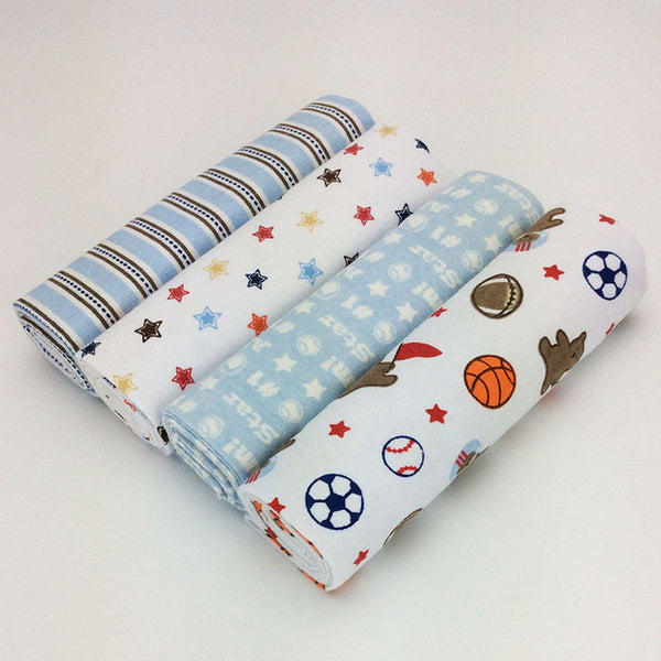 Free shipping 4Pcs/Pack 100% cotton supersoft flannel receiving baby blanket swaddle baby bedsheet 76*76CM baby blankets newborn