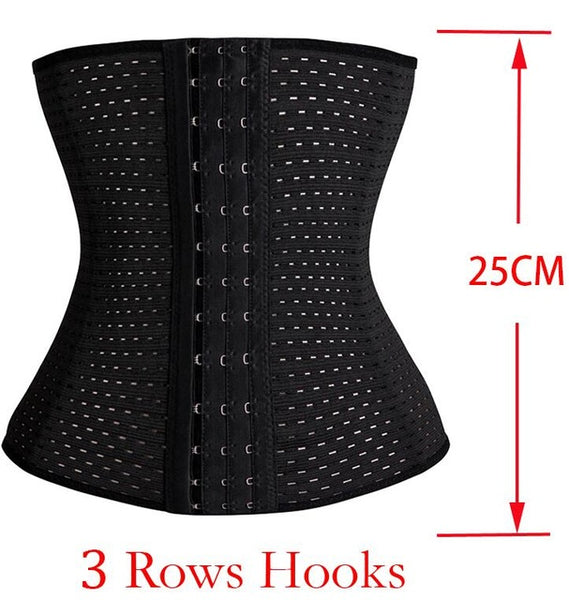 Top Body Shaper Waist Trainer Corset Women Cincher Post-baby Control Underbust Breathable slim Shapewear Hot Belt Black beige