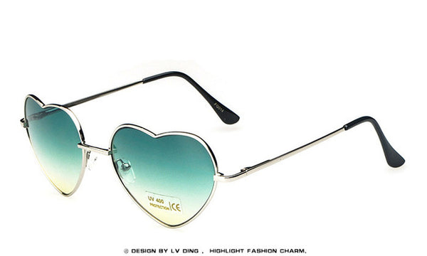 Heart shaped Sunglasses WOMEN red ladies metal Reflective LENES sun GLASSES MEN Mirror oculos de sol NEW sun GLASSES for women