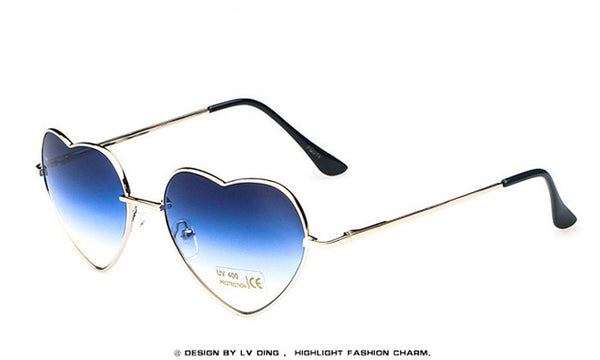 Heart shaped Sunglasses WOMEN red ladies metal Reflective LENES sun GLASSES MEN Mirror oculos de sol NEW sun GLASSES for women