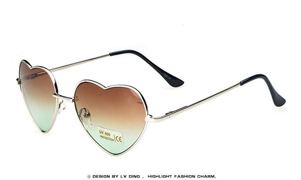 Heart shaped Sunglasses WOMEN red ladies metal Reflective LENES sun GLASSES MEN Mirror oculos de sol NEW sun GLASSES for women