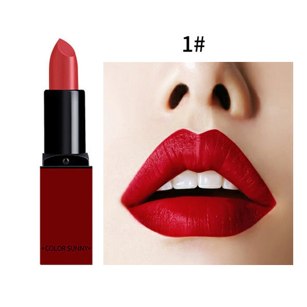 2017 Fashion Red Lips Velvet Lipstick Waterproof Beauty Batom Matte Lip Gloss Nude Lip Stick Makeup