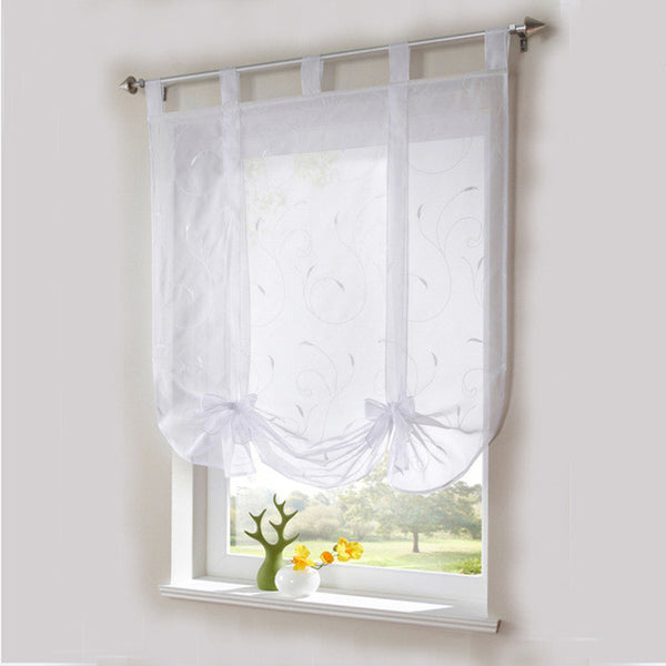 New Roman Leaf Tulle Window Treatments Sheer Curtains for Living Room the Bedroom Kitchen Tyra Panel Draperies and Blinds drapes