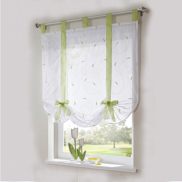 New Roman Leaf Tulle Window Treatments Sheer Curtains for Living Room the Bedroom Kitchen Tyra Panel Draperies and Blinds drapes