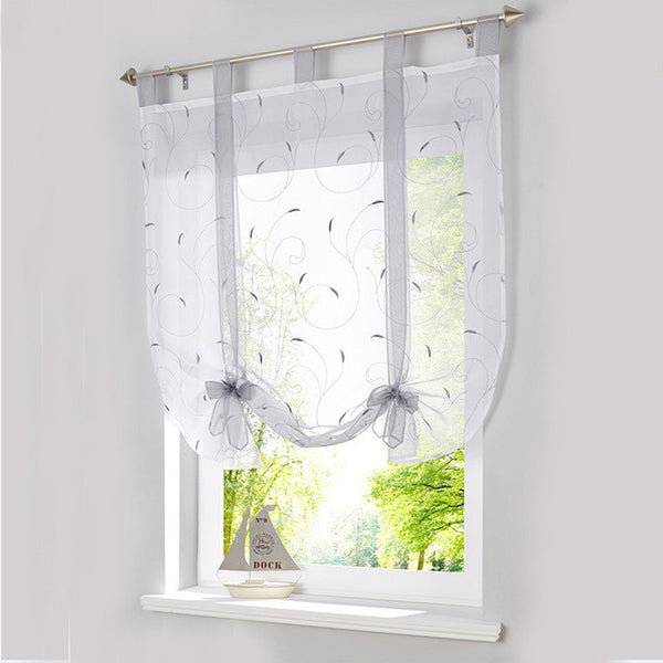 New Roman Leaf Tulle Window Treatments Sheer Curtains for Living Room the Bedroom Kitchen Tyra Panel Draperies and Blinds drapes