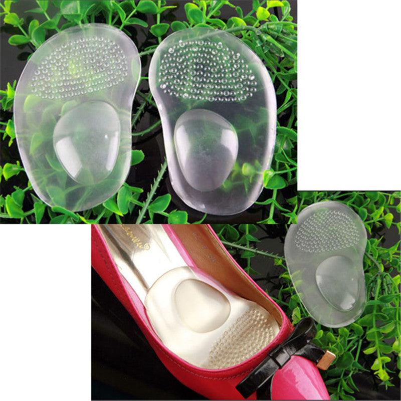 1 Pair/2pcs Arch Support Cushion Half Insole Silicone Gel Front Feet Shoe Pads Reusable Cushion Massage Foot Care Tool Shoe Pads