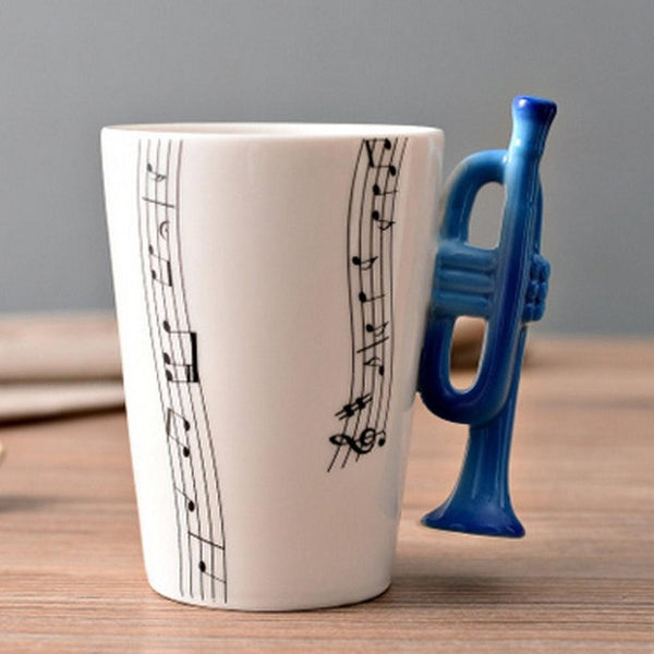 Creative Guitar Ceramic Cup Personality Music Note Milk Juice Lemon Mug Coffee Tea Cup Home Office Drinkware Unique Gift