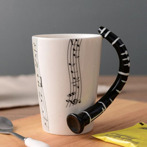 Creative Guitar Ceramic Cup Personality Music Note Milk Juice Lemon Mug Coffee Tea Cup Home Office Drinkware Unique Gift