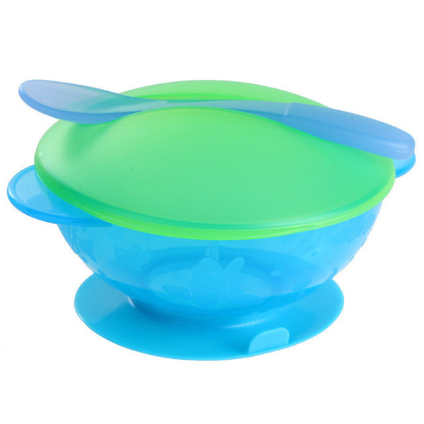 1Set Baby Tableware Baby Learnning Dishes With Suction Cup Assist Food Bowl Temperature Sensing Spoon Drop Baby Sucker Bowl Set