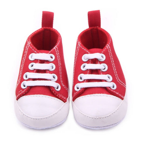 Newest Fashion Baby Boys Girls Canvas Shoes Infant Soft Sole Crib Prewalker 0-12M 12 Colors