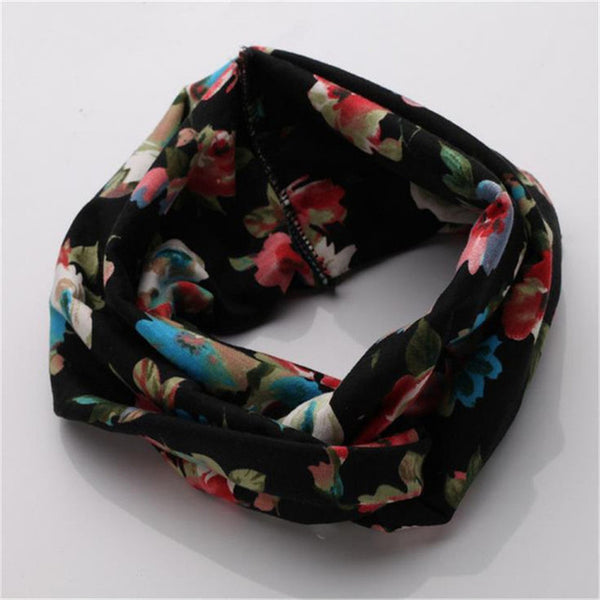 haimeikang Turban Headband Floral Prints Bandanas Korean  Elastic Hair Bands Gum Hair for Girls Hair Accessories for Women