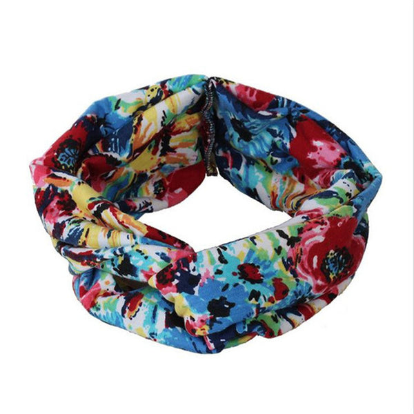 haimeikang Turban Headband Floral Prints Bandanas Korean  Elastic Hair Bands Gum Hair for Girls Hair Accessories for Women