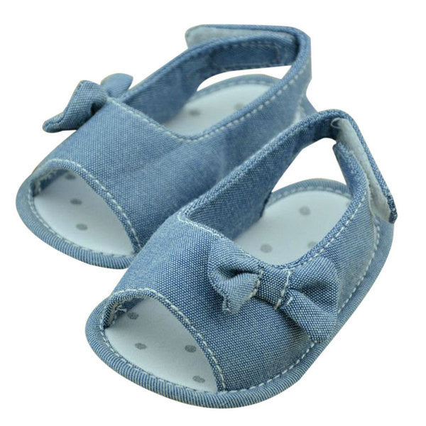 Newest Baby Girls Bow Princess Summer Soft Anti-slip Crib Shoes 0-18M