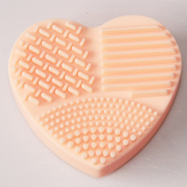 MOONBIFFY Heart Shape Clean Make up Brushes Wash Brush Silica Glove Scrubber Board Cosmetic Cleaning Tools for makeup brushes