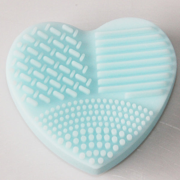 MOONBIFFY Heart Shape Clean Make up Brushes Wash Brush Silica Glove Scrubber Board Cosmetic Cleaning Tools for makeup brushes