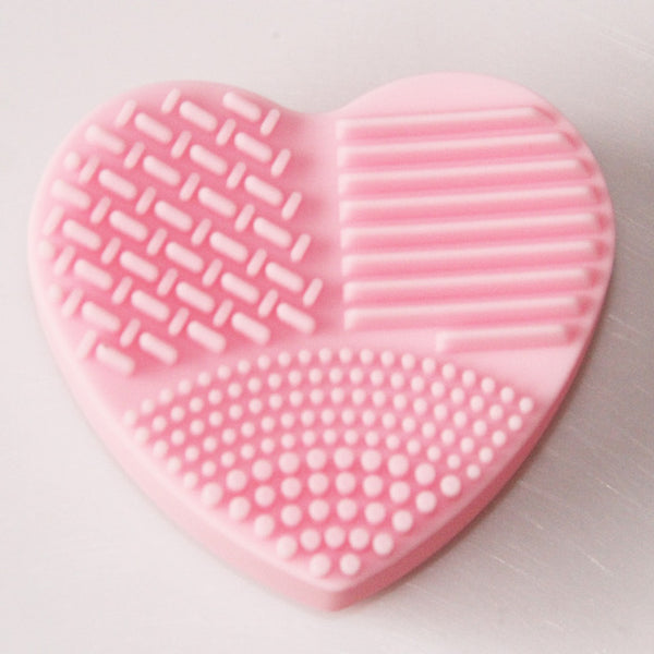 MOONBIFFY Heart Shape Clean Make up Brushes Wash Brush Silica Glove Scrubber Board Cosmetic Cleaning Tools for makeup brushes