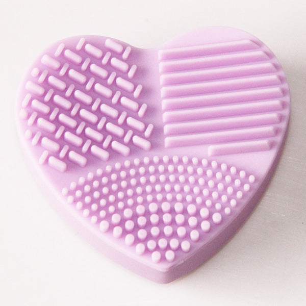 MOONBIFFY Heart Shape Clean Make up Brushes Wash Brush Silica Glove Scrubber Board Cosmetic Cleaning Tools for makeup brushes