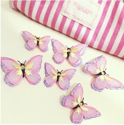 1PC Fashion Cute Butterfly Hair Clip Hairpins Double Layer Embroidery Headbands For Women Girls Hairgrips Hair Accessories