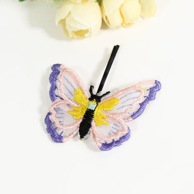 1PC Fashion Cute Butterfly Hair Clip Hairpins Double Layer Embroidery Headbands For Women Girls Hairgrips Hair Accessories