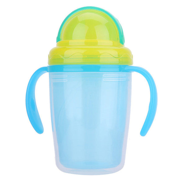 230ml Baby Cup Kids Children Straw Water Bottles Double-insulated Learn Feeding Drinking Handle Silicone Baby Bottles