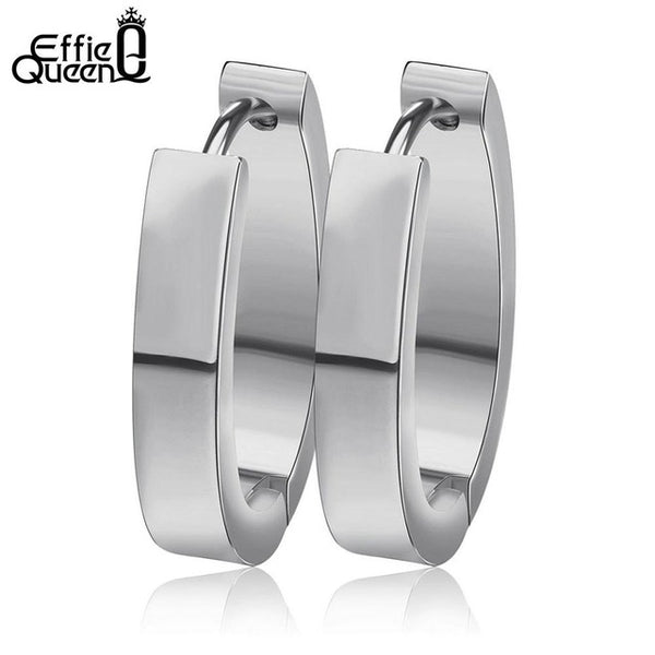 Effie Queen High Quality 316 L Stainless Steel Earrings for Women Perfect Polished Circle Stud Earrings Trendy Jewelry IE17