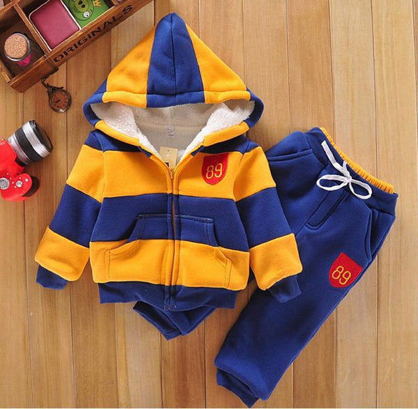 Boys Girls Children Hoodies Winter Wool Sherpa Baby Sports Suit New 2014 Jacket Sweater Coat & Pants Thicken Kids Clothes Sets
