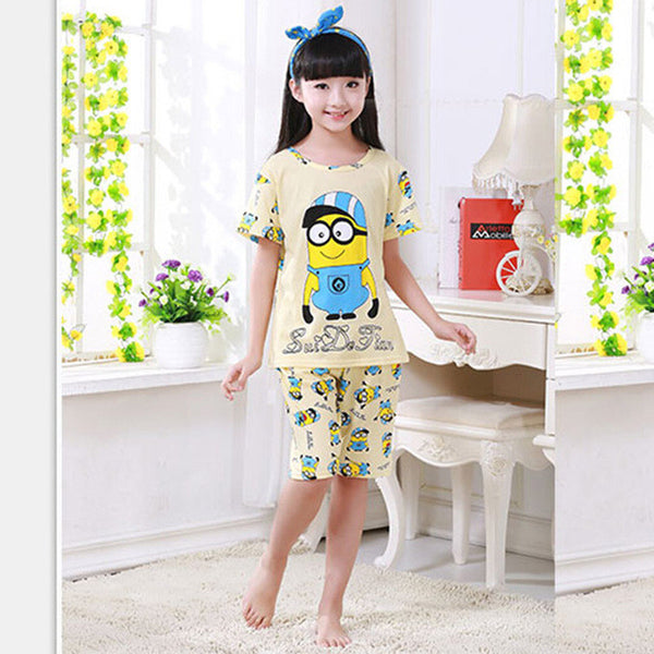 2016 children pajamas set kids baby girl boys cartoon casual clothing costume short sleeve children sleepwear pajamas sets