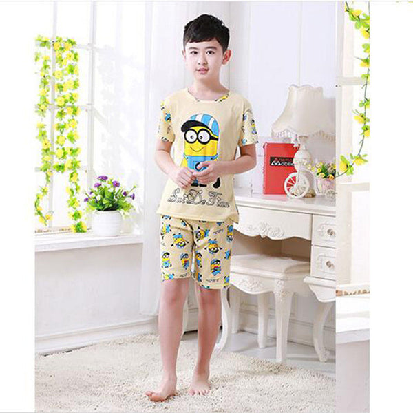 2016 children pajamas set kids baby girl boys cartoon casual clothing costume short sleeve children sleepwear pajamas sets