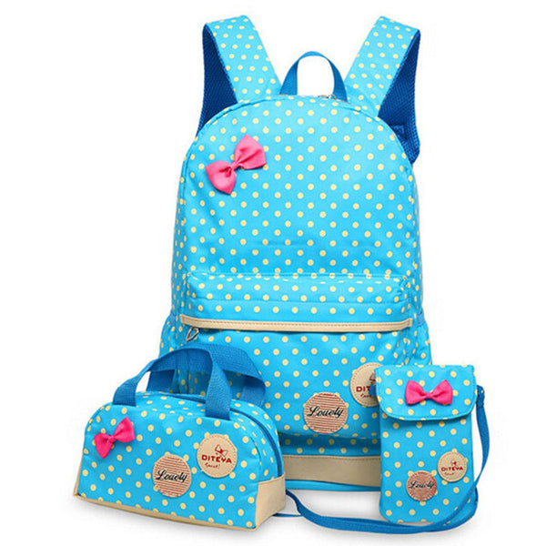 Magic fish Girl School Bags For Teenagers backpack set women shoulder travel bags 3 Pcs/Set rucksack mochila knapsack LM3582mf
