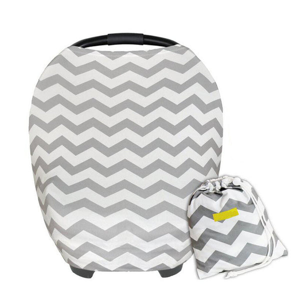 Baby Car Seat Cover Canopy and Nursing Cover Multi-Use Stretchy 3 in 1 Gift