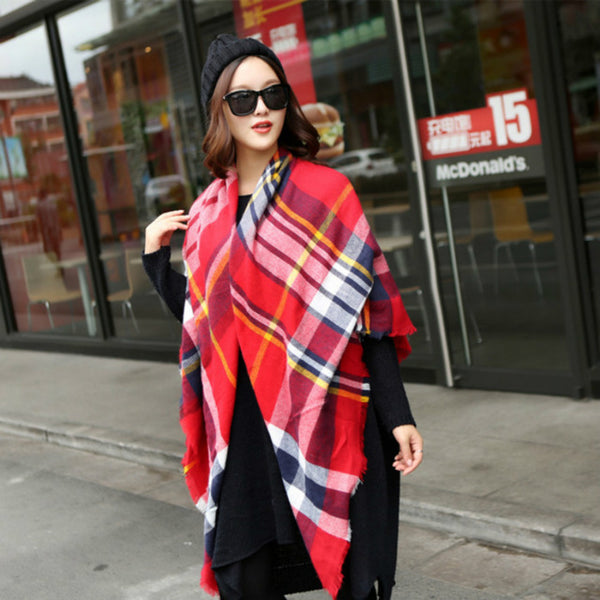 Scarf for Women  plaid bufandas mujer 2016 black warm scarf women winter scarves shawls stoles Blanket Scarf Luxury Brand