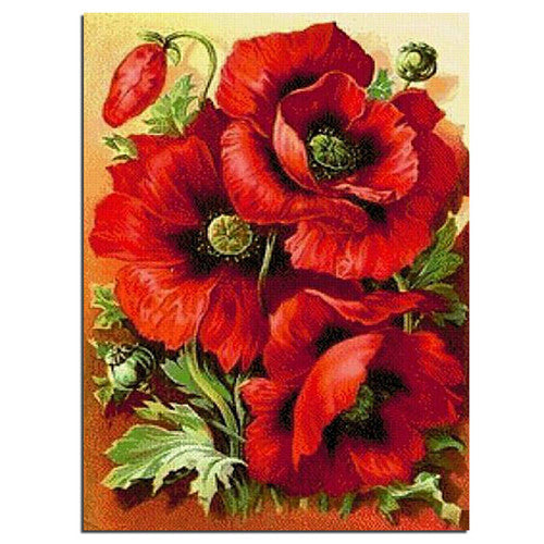 Diy square full Diamond Painting cross stitch Russia Flowers red rose diamond mosaic embroidery canvas home decoration painting