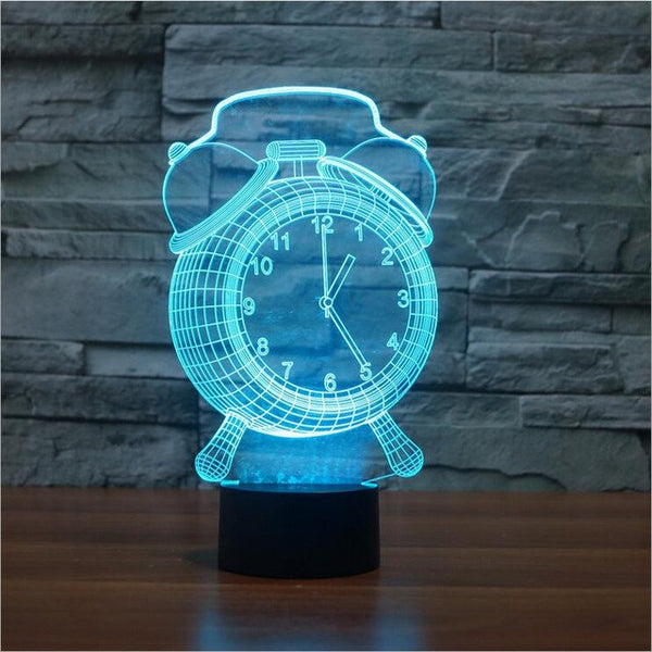 Alarm Clock Lamp 3D Visual LED Night Light for Kids Touch Button USB Desk Lampara as Besides Light Baby Sleeping Lamp Home Decor