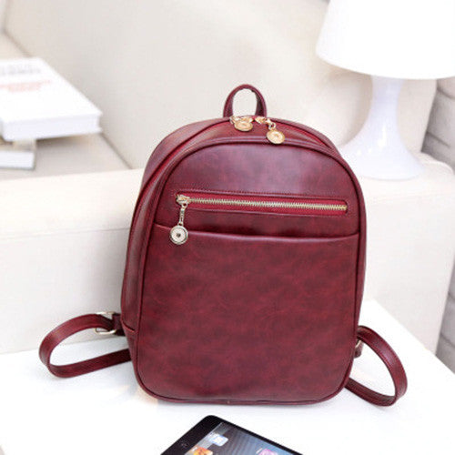 RU&BR Preppy Style Leather Backpacks Hot Sale Women Shopping Clutch Designer Fresh Casual Girls Backpacks Candy Shoulders Bags