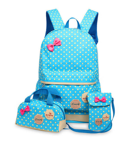 School Bags for Teenagers Girls Schoolbag Large Capacity Ladies Dot Printing School Backpack set Rucksack Bagpack Cute Book Bags