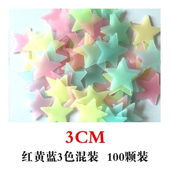100pcs Wall Decals Glow In The Dark Nursery Room Color Stars Luminous Fluorescent Wall Stickers for Kids Rooms Home Decor