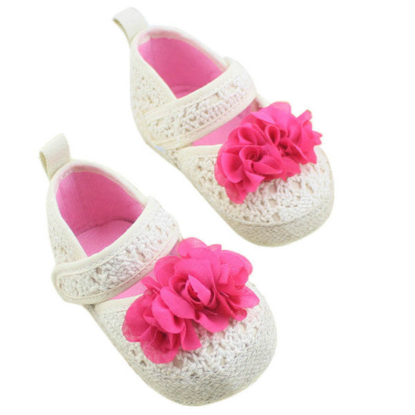 Toddler Baby Girl Flower Princess Shoes Soft Sole Prewalker Crib Shoes 0-18M