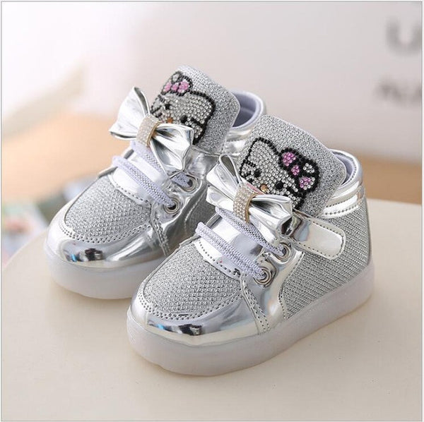 Girls shoes Fashion Sneakers 2016 Spring Brand Led Kids Girls Princess Shoes Sneakers Children Shoes With Light Size 21-30